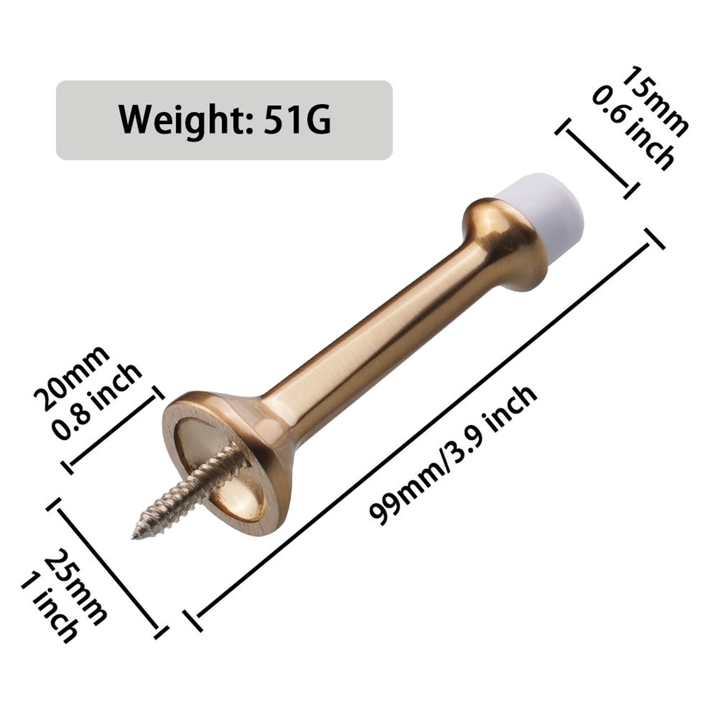 Champagne Bronze Door Stop – 3" Heavy Duty Adjustable Wall Protector
