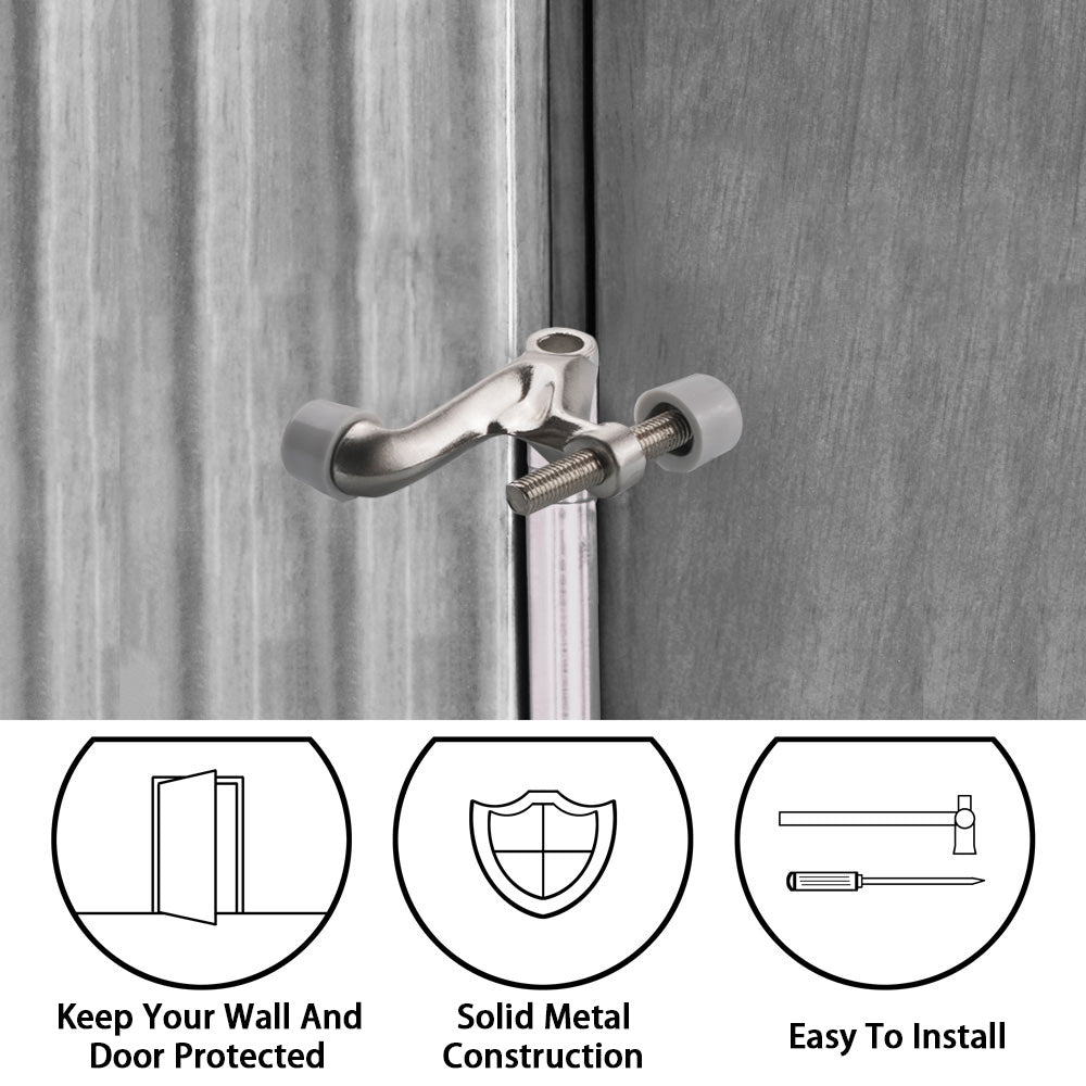 Hinge Pin Door Stop – Adjustable Zinc Heavy Duty Door Stopper 2-Pack
