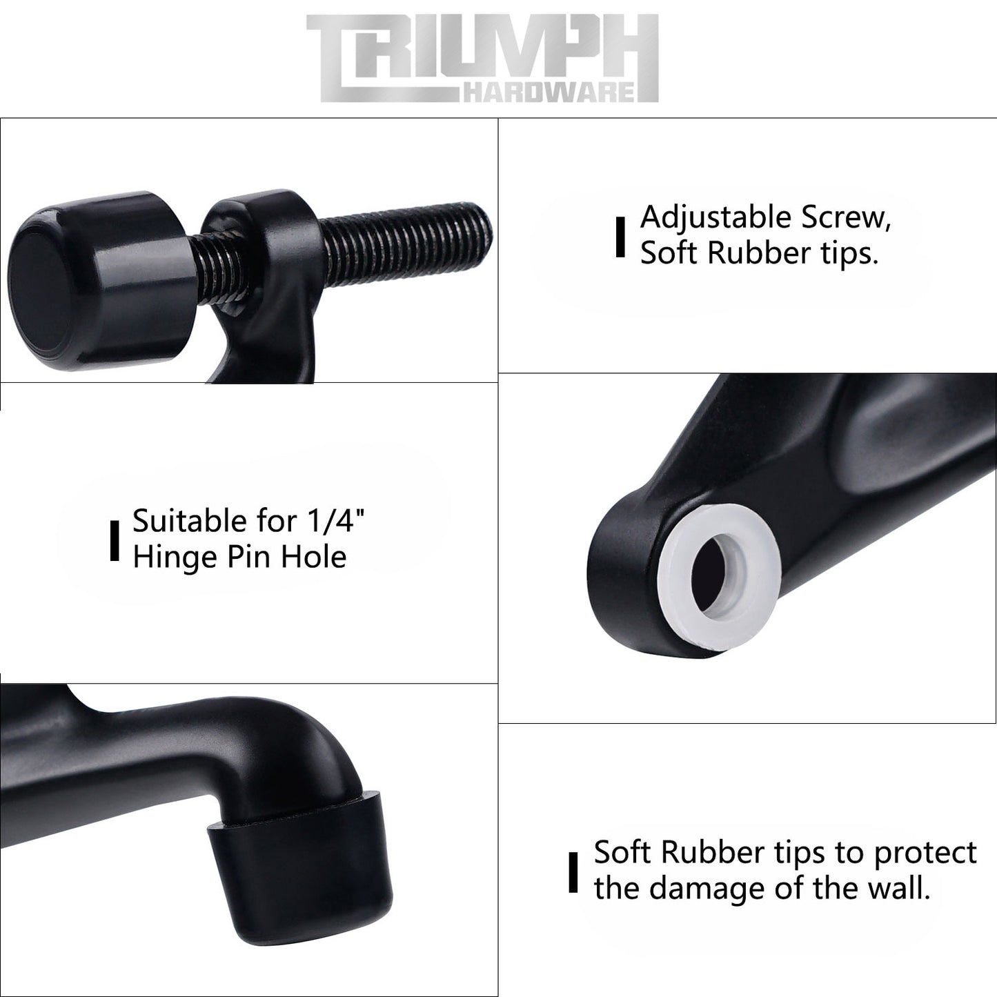 Hinge Pin Door Stop – Adjustable Zinc Heavy Duty Door Stopper 2-Pack
