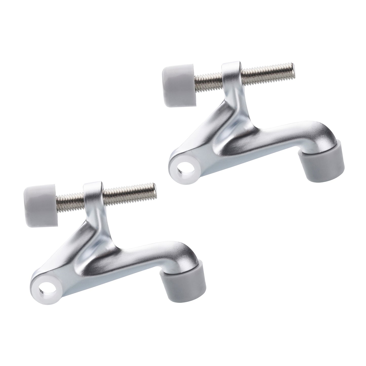 2-Pack Adjustable Door Stoppers - Side view displaying zinc material texture and durability features