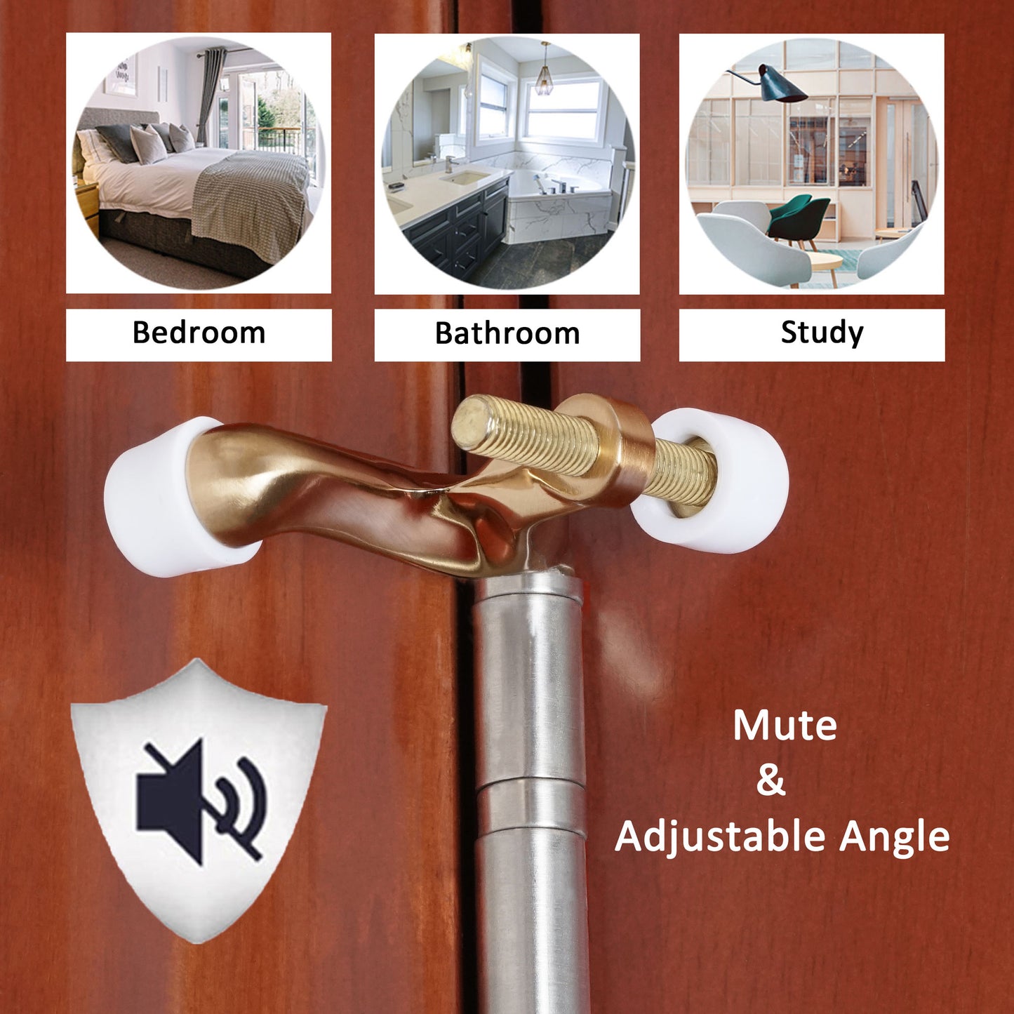 Hinge Pin Door Stop – Adjustable Zinc Heavy Duty Door Stopper 2-Pack