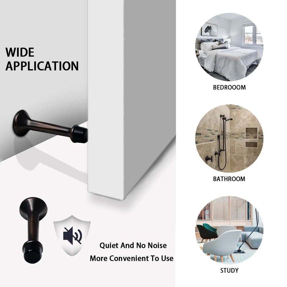 Door stops in this series prevent door - wall collisions. Fit most standard doors. Simple to install and use.