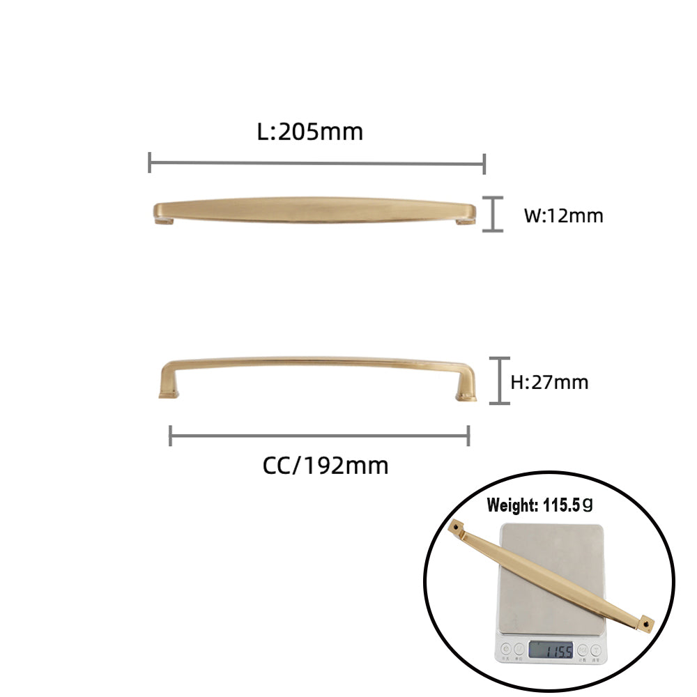  10-pack zinc champagne bronze cabinet pulls with 96mm to 192mm hole spacing, ideal for cabinet hardware upgrades