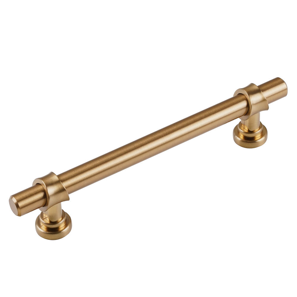 “Real-life view of a single champagne bronze T-bar cabinet handle on furniture, demonstrating easy installation and stylish design.”