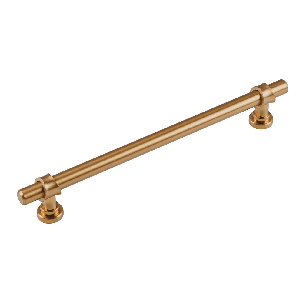 “Single champagne bronze T-bar cabinet handle installed on a kitchen drawer, showcasing sleek modern design and smooth grip.”