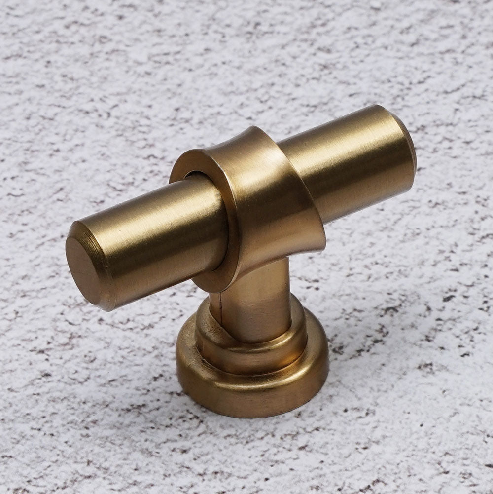 Champagne bronze T-bar cabinet handle showcasing a sleek design, perfect for modern home decor.