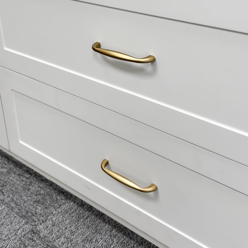 10 Pack Gold Handles - Top view showing consistent size and finish across all zinc alloy pieces