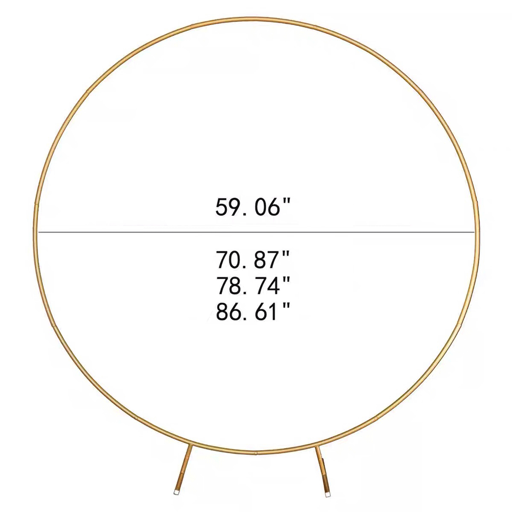 Metal Round Wedding Arch Backdrop Stand – Gold Circle Flower Frame for Party & Event Decoration (59" 71" 79" 87")