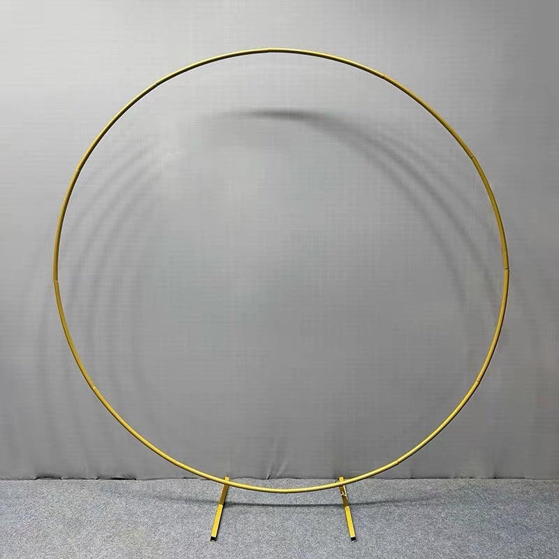 Metal Round Wedding Arch Backdrop Stand – Gold Circle Flower Frame for Party & Event Decoration (59" 71" 79" 87")