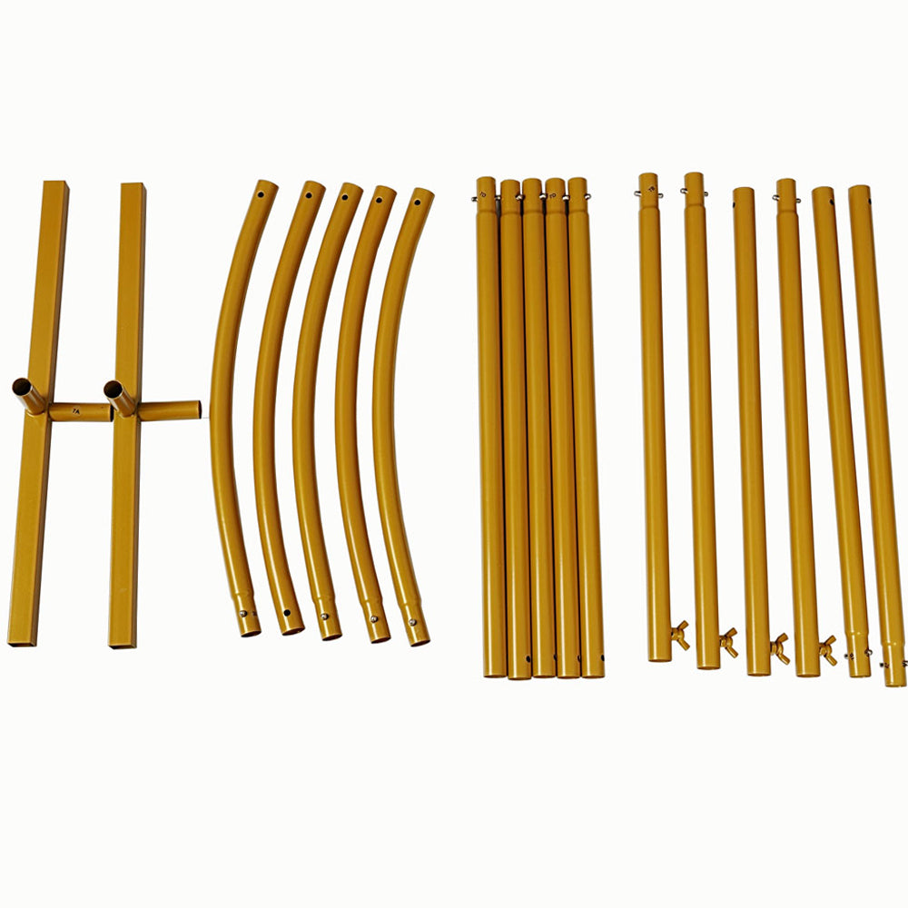 Easy-to-assemble arch frame for indoor and outdoor event decoration.
