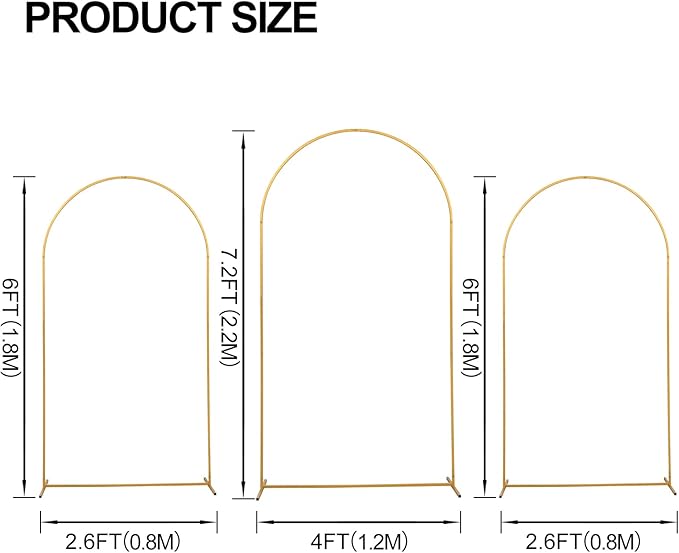 Durable square tube metal arch stand for weddings, receptions, and anniversaries.