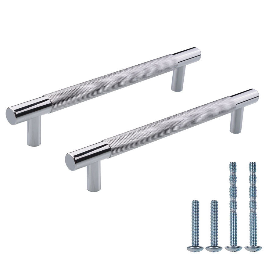 Aluminum alloy knurled handle front view showing textured grip