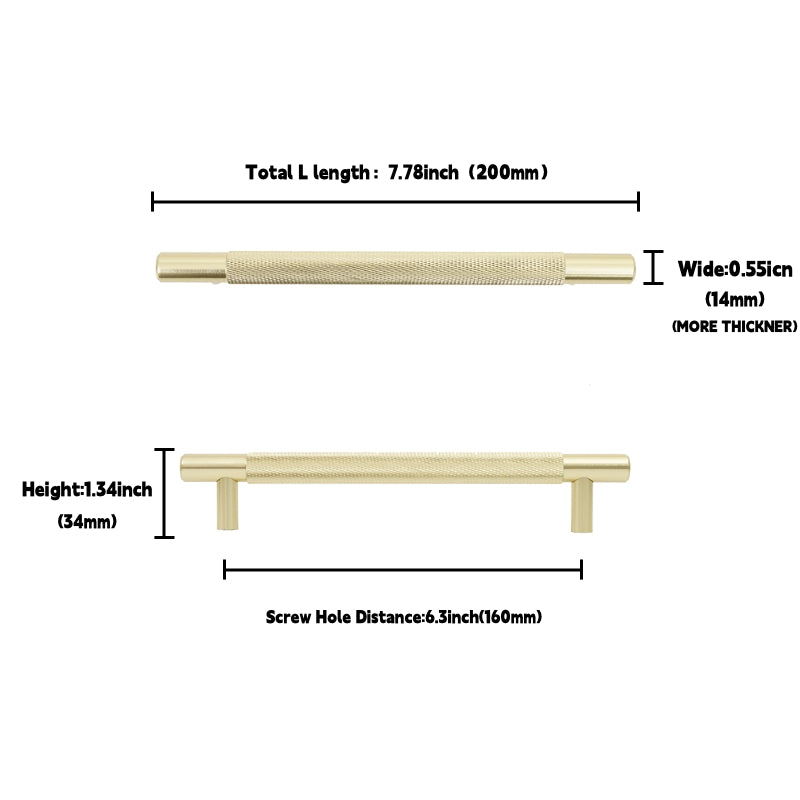 Strong aluminum alloy knurled handle for cabinet doors