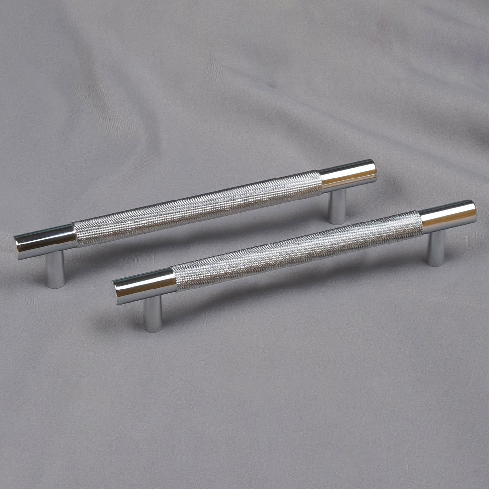 Side view of durable aluminum alloy knurled cabinet handle