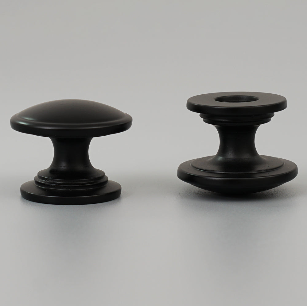 Set of 5 black single hole cabinet handles, zinc alloy, contemporary design