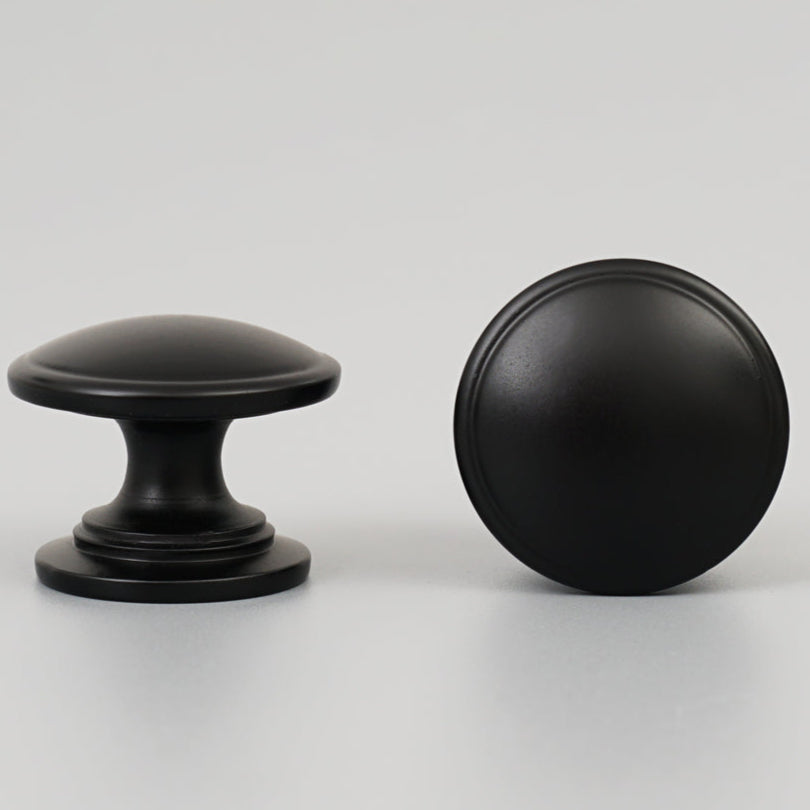 Black zinc alloy single hole cabinet handle with brushed finish, pack of 5