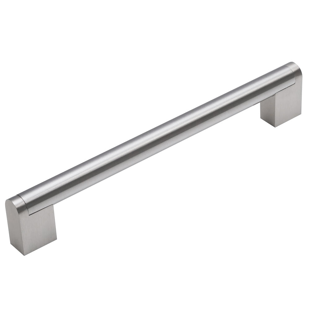 Pack of 5 satin nickel drawer and cabinet handles, modern bar pull design