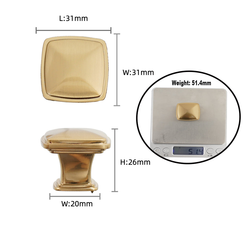 Front view of brushed champagne bronze cabinet pull handle.