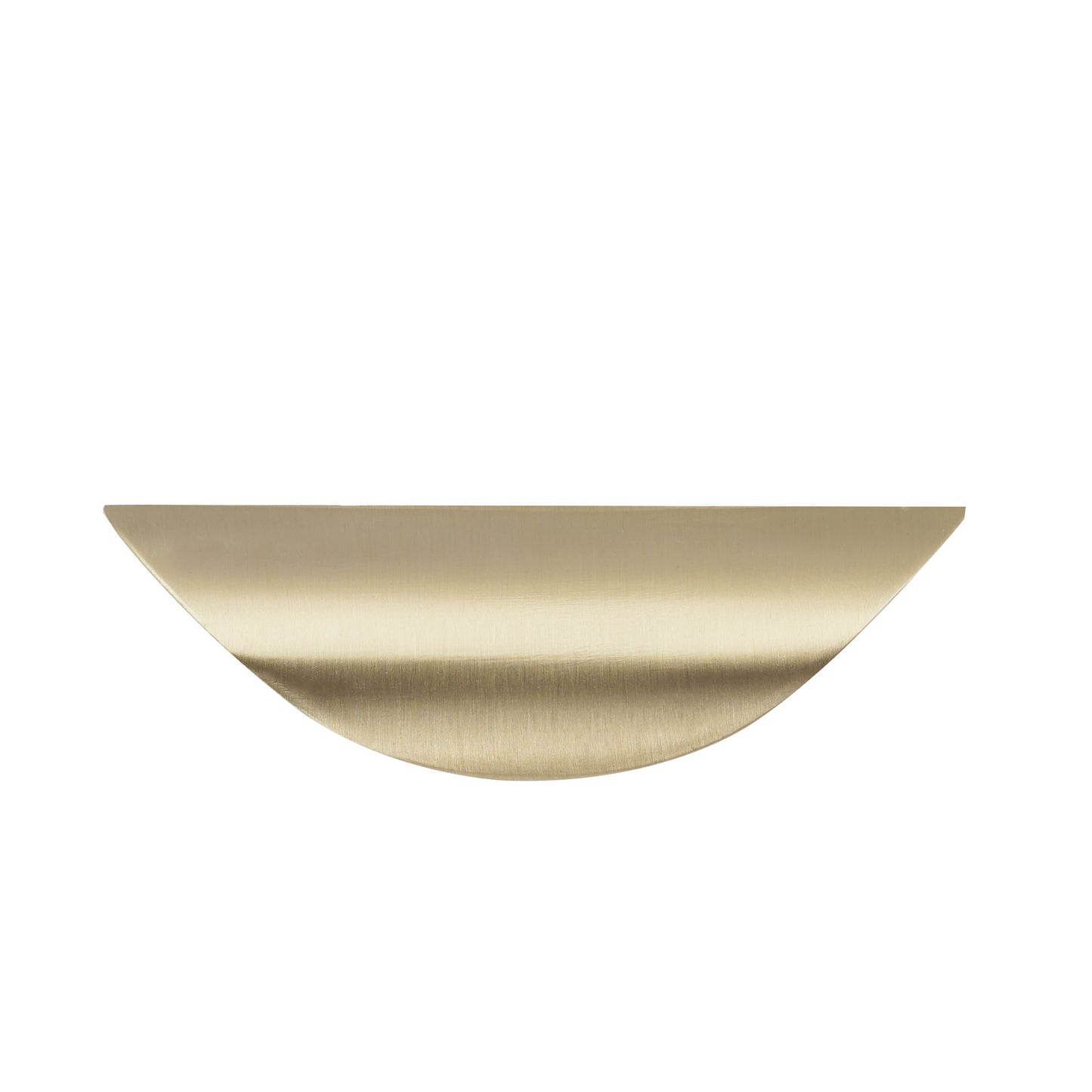 Brushed gold curved cabinet pull handle for home decor.