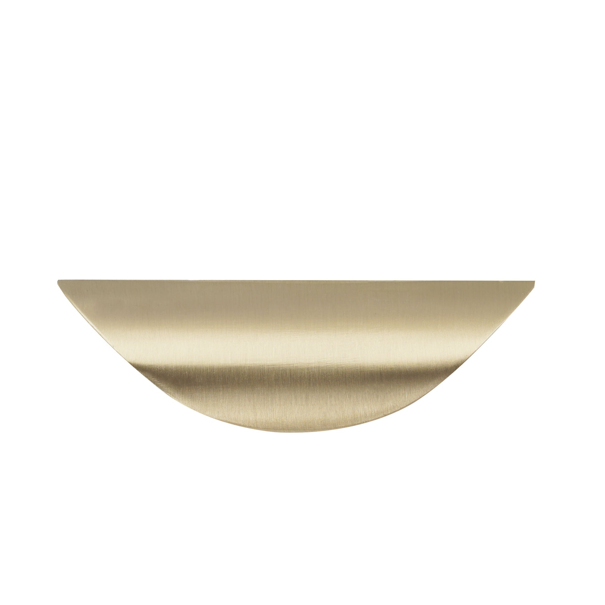 Brushed gold curved cabinet pull handle for home decor.
