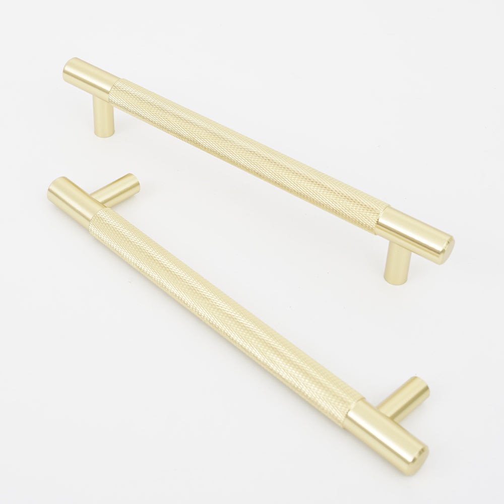 Gold finish aluminum alloy knurled handle with elegant design
