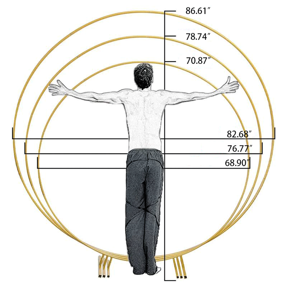 Metal Round Wedding Arch Backdrop Stand – Gold Circle Flower Frame for Party & Event Decoration (59" 71" 79" 87")