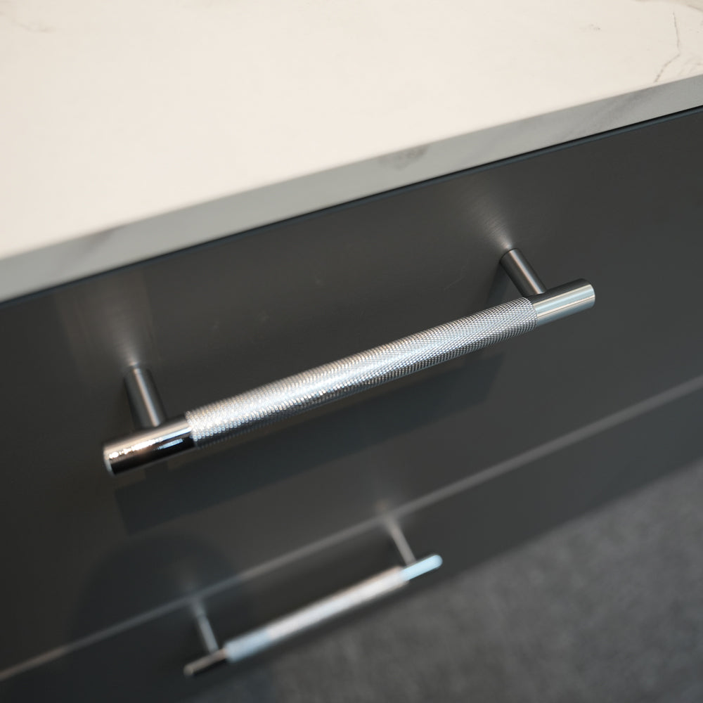 aluminum alloy knurled handle bar for wide drawers