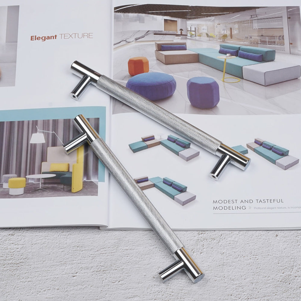 Modern aluminum alloy knurled handle for drawers and cabinets