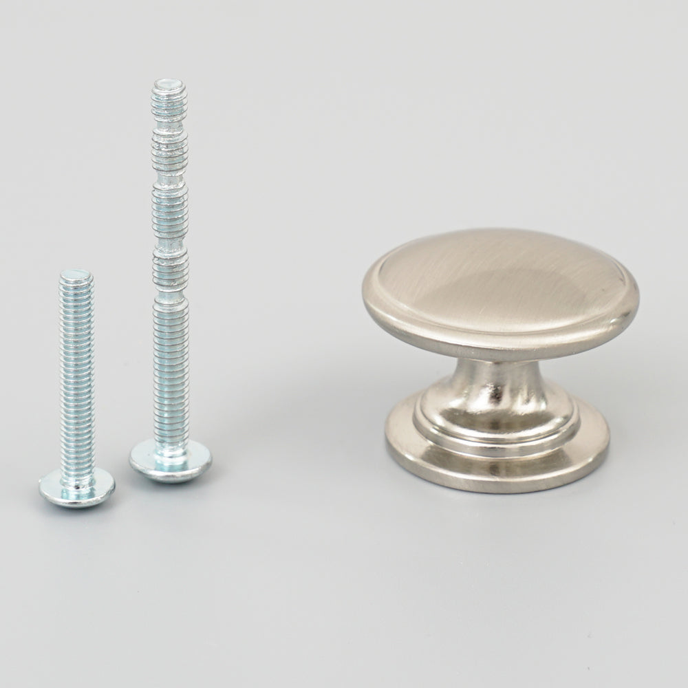 Nickel brushed single hole pull handle set, 5 pieces, suitable for drawers and cabinets