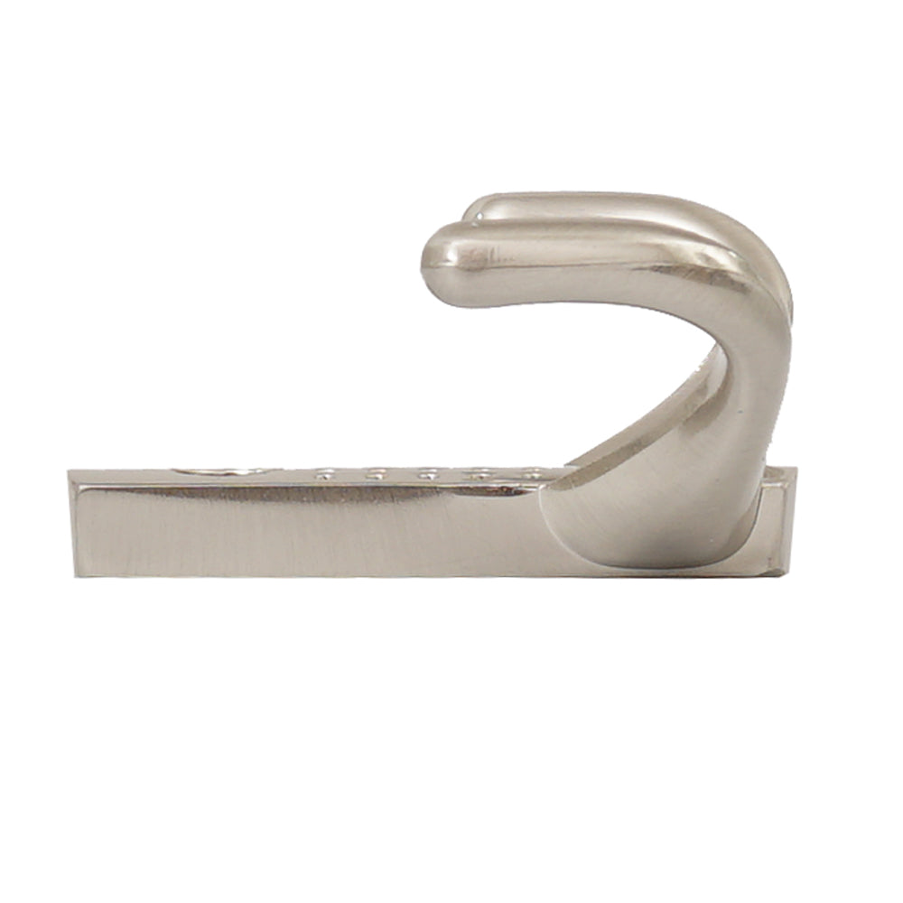 Complete 4-pack of satin nickel wall coat hooks for home use